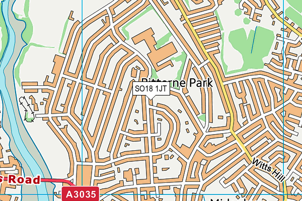 SO18 1JT map - OS VectorMap District (Ordnance Survey)