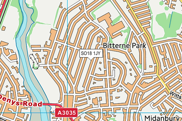 SO18 1JY map - OS VectorMap District (Ordnance Survey)