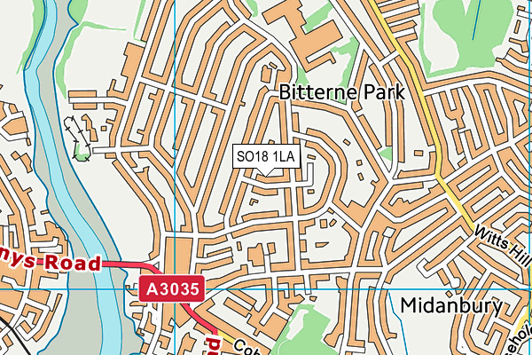 SO18 1LA map - OS VectorMap District (Ordnance Survey)