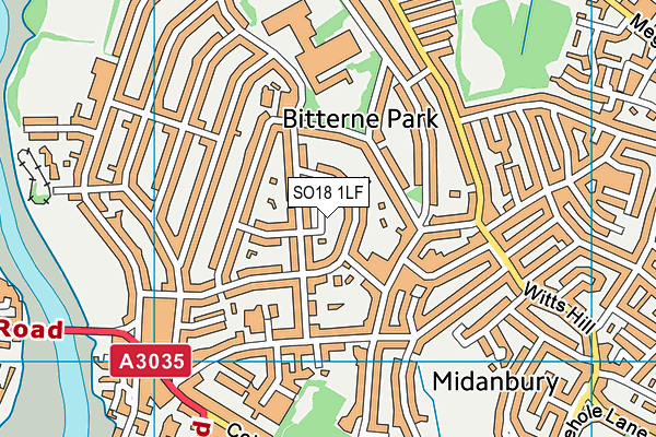 SO18 1LF map - OS VectorMap District (Ordnance Survey)