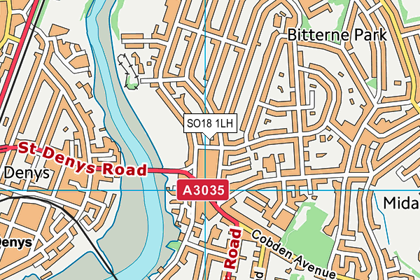 SO18 1LH map - OS VectorMap District (Ordnance Survey)