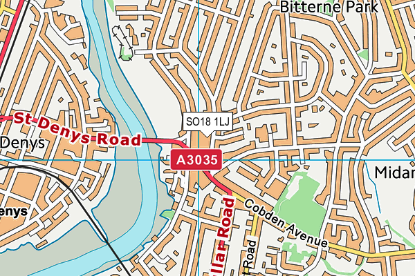 SO18 1LJ map - OS VectorMap District (Ordnance Survey)