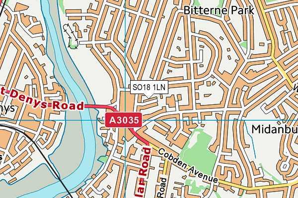 SO18 1LN map - OS VectorMap District (Ordnance Survey)