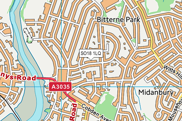 SO18 1LQ map - OS VectorMap District (Ordnance Survey)