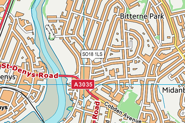 SO18 1LS map - OS VectorMap District (Ordnance Survey)