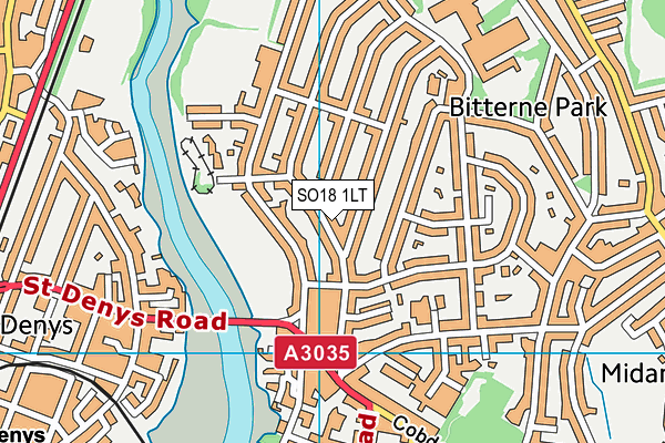 SO18 1LT map - OS VectorMap District (Ordnance Survey)