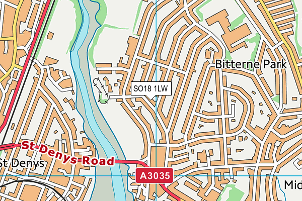 SO18 1LW map - OS VectorMap District (Ordnance Survey)