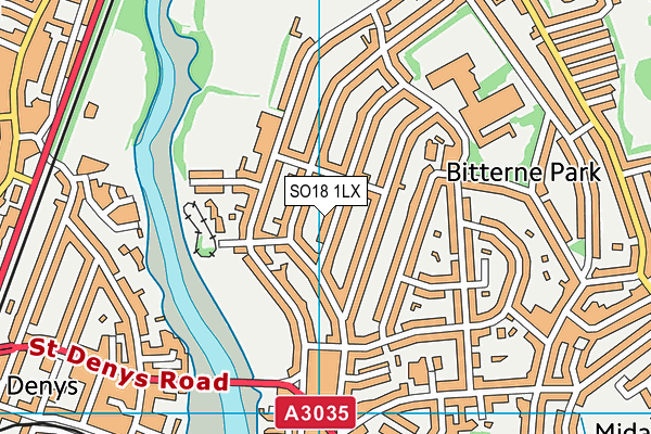 SO18 1LX map - OS VectorMap District (Ordnance Survey)