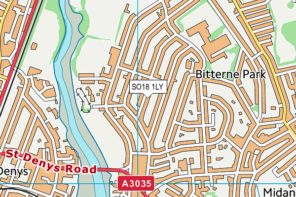 SO18 1LY map - OS VectorMap District (Ordnance Survey)