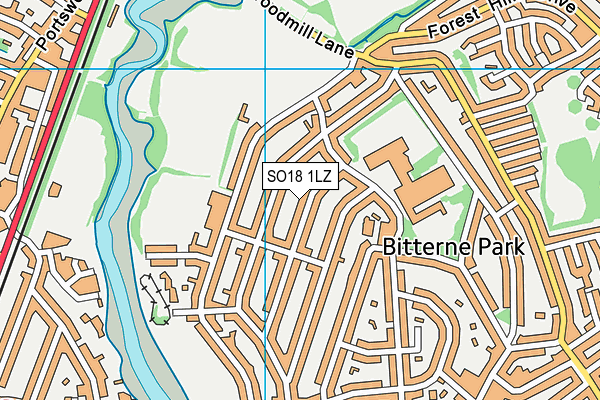 SO18 1LZ map - OS VectorMap District (Ordnance Survey)