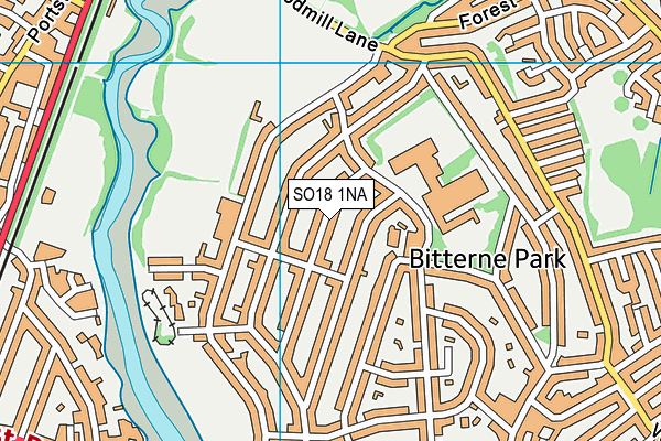 SO18 1NA map - OS VectorMap District (Ordnance Survey)