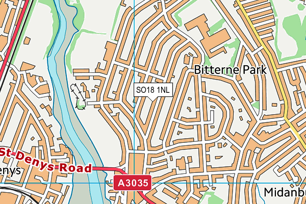 SO18 1NL map - OS VectorMap District (Ordnance Survey)