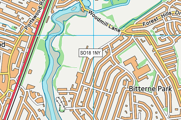 SO18 1NY map - OS VectorMap District (Ordnance Survey)