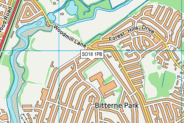 SO18 1PB map - OS VectorMap District (Ordnance Survey)