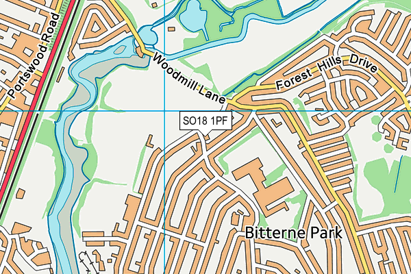 SO18 1PF map - OS VectorMap District (Ordnance Survey)