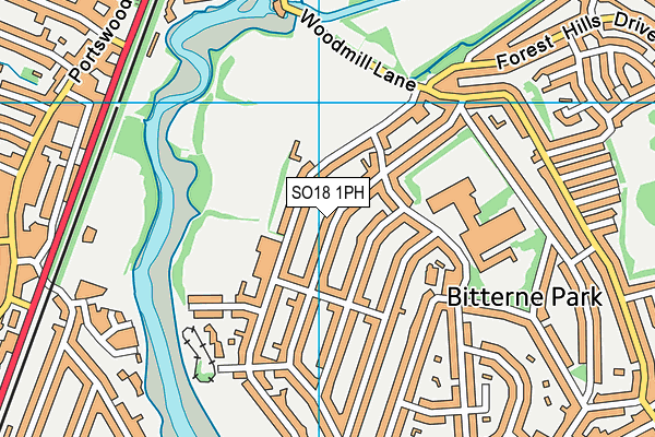 SO18 1PH map - OS VectorMap District (Ordnance Survey)