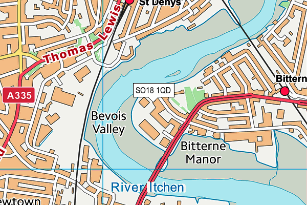 SO18 1QD map - OS VectorMap District (Ordnance Survey)