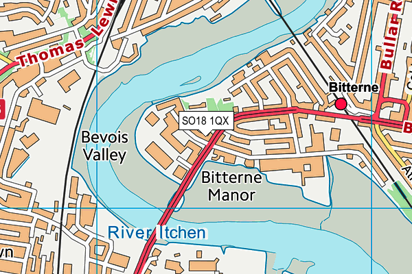 SO18 1QX map - OS VectorMap District (Ordnance Survey)