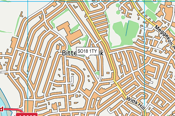 SO18 1TY map - OS VectorMap District (Ordnance Survey)