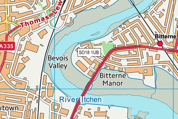 SO18 1UB map - OS VectorMap District (Ordnance Survey)