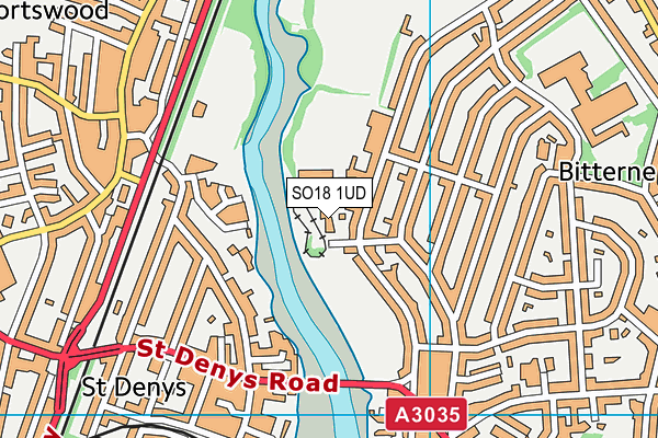 SO18 1UD map - OS VectorMap District (Ordnance Survey)