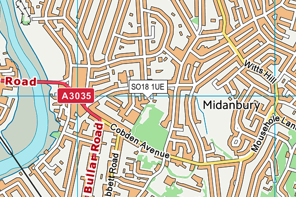 SO18 1UE map - OS VectorMap District (Ordnance Survey)