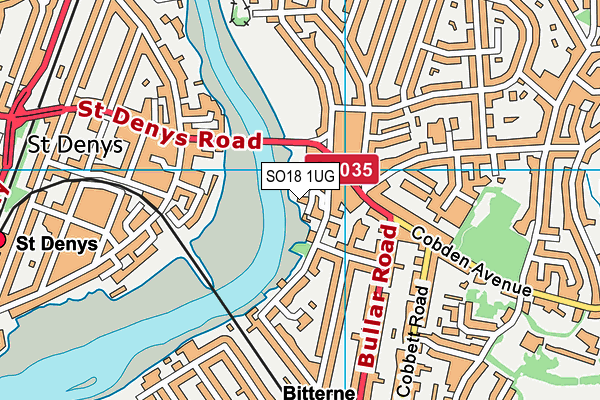 SO18 1UG map - OS VectorMap District (Ordnance Survey)