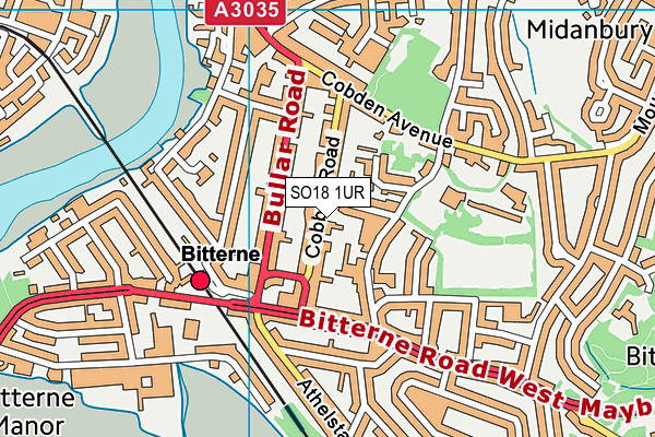 SO18 1UR map - OS VectorMap District (Ordnance Survey)