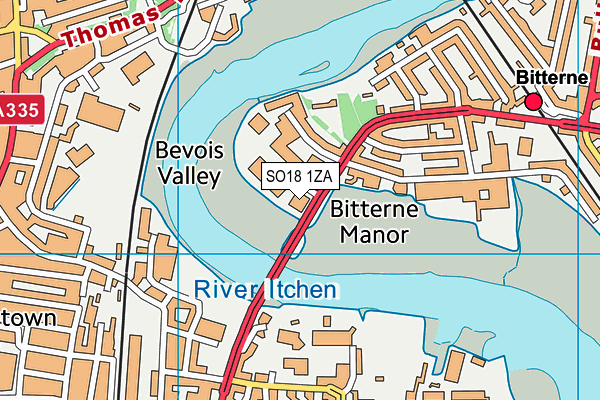 SO18 1ZA map - OS VectorMap District (Ordnance Survey)