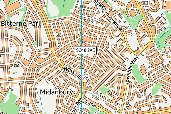 SO18 2AE map - OS VectorMap District (Ordnance Survey)