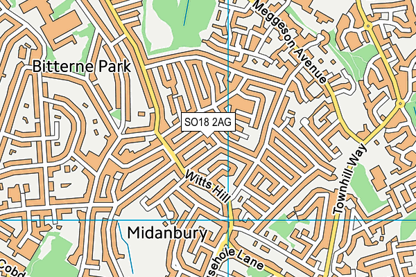 SO18 2AG map - OS VectorMap District (Ordnance Survey)