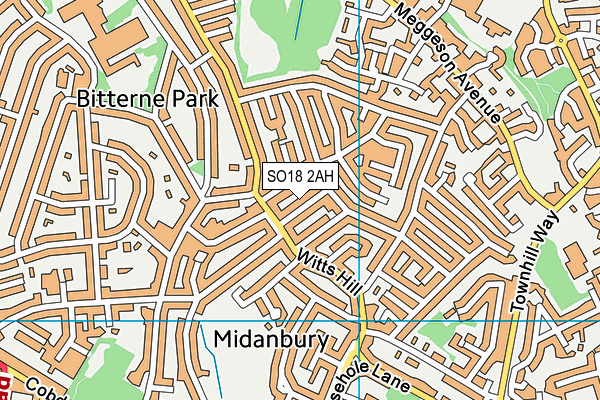 SO18 2AH map - OS VectorMap District (Ordnance Survey)