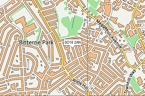 SO18 2AN map - OS VectorMap District (Ordnance Survey)