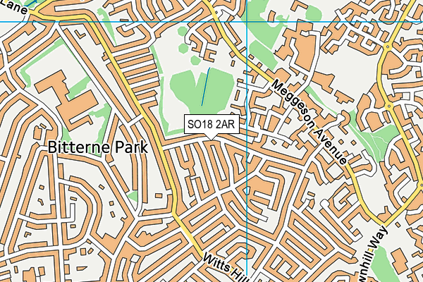 SO18 2AR map - OS VectorMap District (Ordnance Survey)