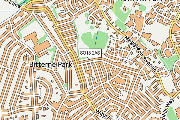 SO18 2AS map - OS VectorMap District (Ordnance Survey)