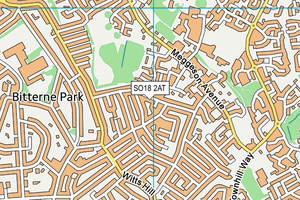 SO18 2AT map - OS VectorMap District (Ordnance Survey)