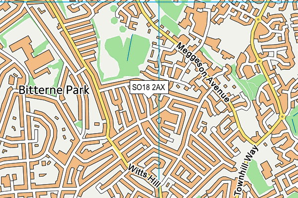 SO18 2AX map - OS VectorMap District (Ordnance Survey)