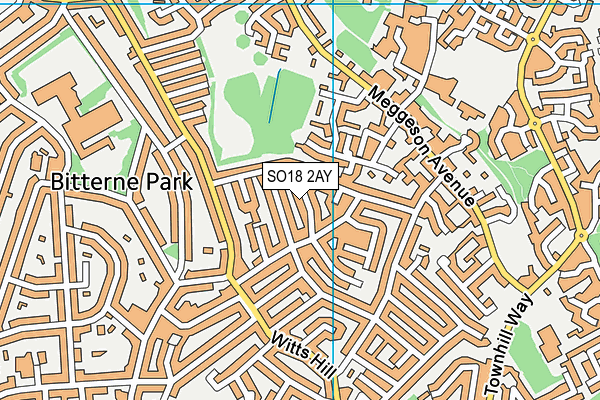 SO18 2AY map - OS VectorMap District (Ordnance Survey)