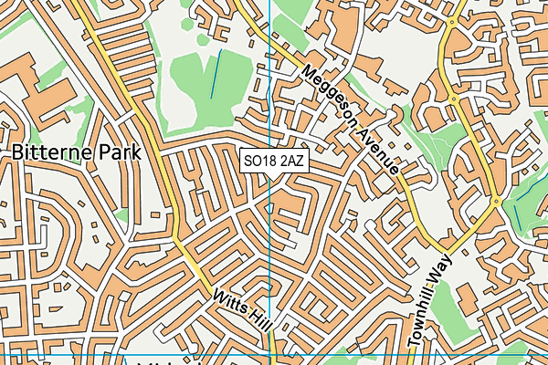 SO18 2AZ map - OS VectorMap District (Ordnance Survey)