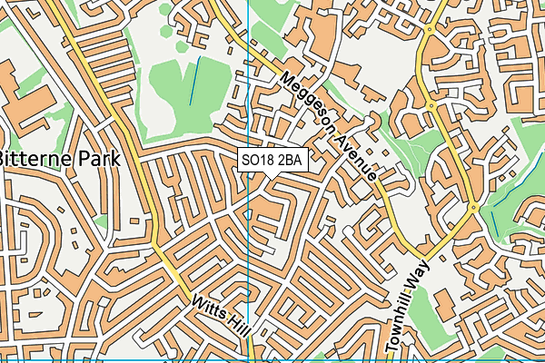 SO18 2BA map - OS VectorMap District (Ordnance Survey)