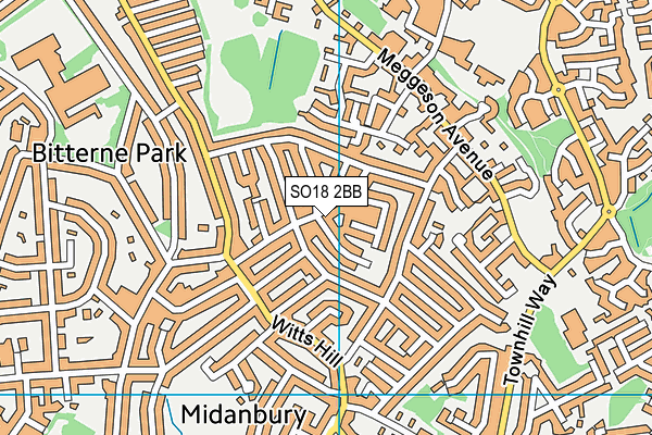 SO18 2BB map - OS VectorMap District (Ordnance Survey)