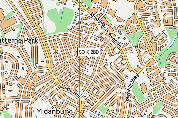 SO18 2BD map - OS VectorMap District (Ordnance Survey)