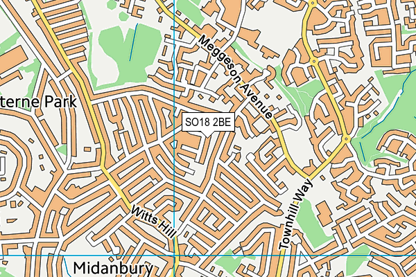 SO18 2BE map - OS VectorMap District (Ordnance Survey)