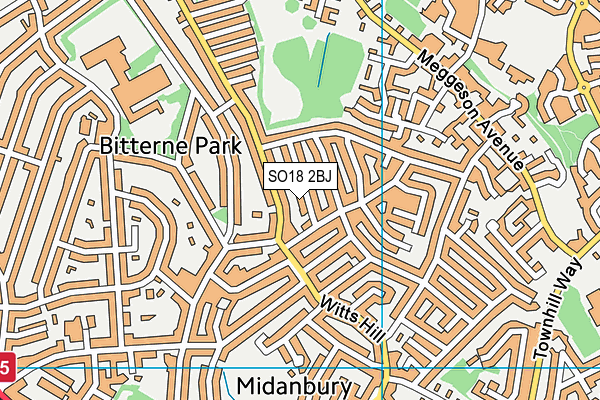 SO18 2BJ map - OS VectorMap District (Ordnance Survey)