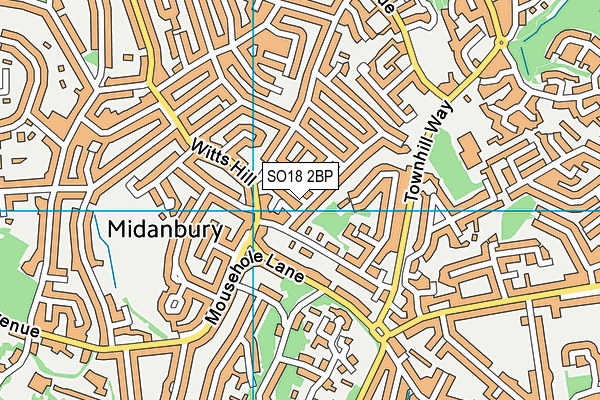 SO18 2BP map - OS VectorMap District (Ordnance Survey)