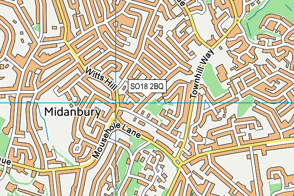 SO18 2BQ map - OS VectorMap District (Ordnance Survey)