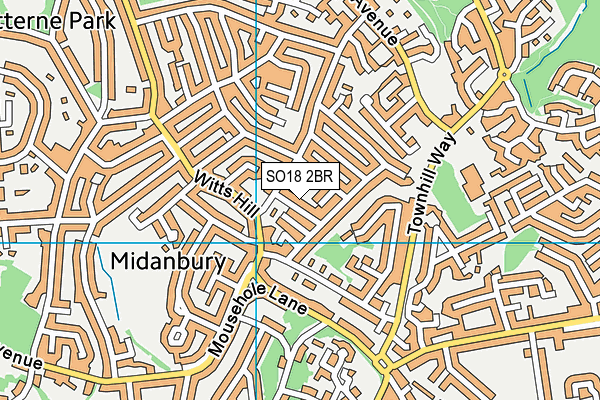 SO18 2BR map - OS VectorMap District (Ordnance Survey)