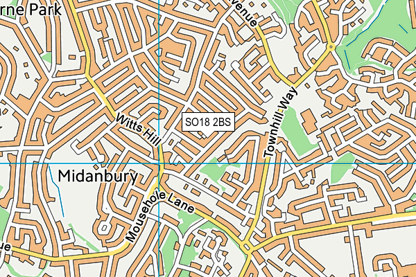 SO18 2BS map - OS VectorMap District (Ordnance Survey)