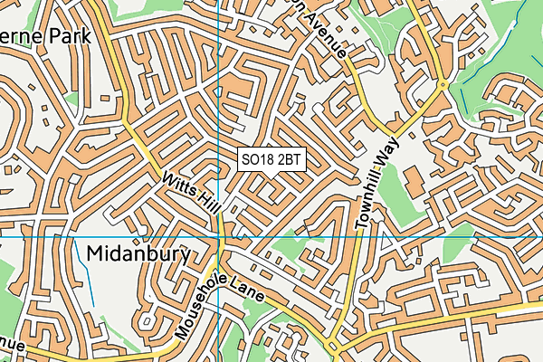 SO18 2BT map - OS VectorMap District (Ordnance Survey)