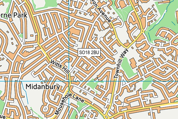 SO18 2BU map - OS VectorMap District (Ordnance Survey)